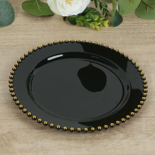 Vista 18 de Efavormart - Paquete de 10 platos de postre de plástico transparente rubor con borde de cuentas, platos redondos desechables para ensalada, 8