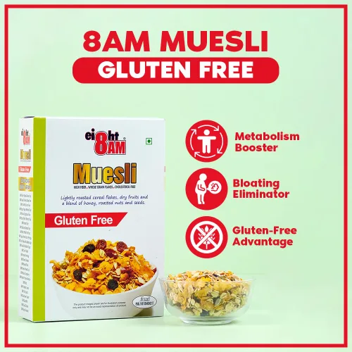 Vista 4 de 8AM Muesli Frutas secas sin gluten y una mezcla de nueces y semillas tostadas con miel