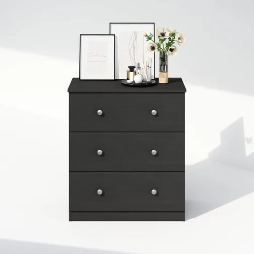 Vista 6 de Furinno Frans Mesa consola de diseño simple con 3 cajones para entrada, sala de estar, americano