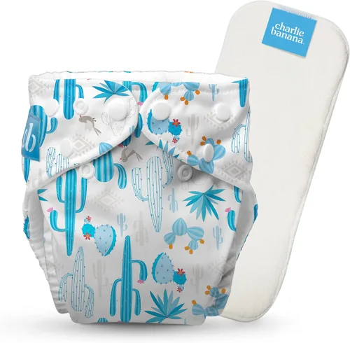 Vista 26 de Charlie Banana Pañales de tela, reutilizables, lavables, ajustables, talla única, para bebés y niños pequeños, con inserto absorbente, aviador