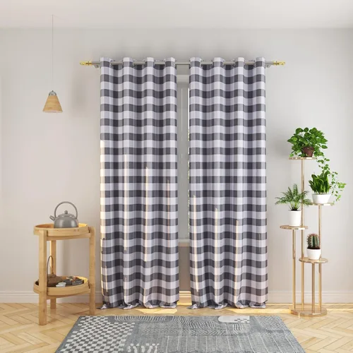 Vista 86 de Cortinas de 24 pulgadas de largo con diseño Buffalo Check Gingham Plaid para ventanas de cocina y baño, tratamiento para ventanas con 2 paneles