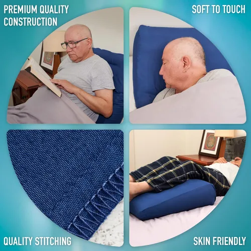 Vista 5 de Funda de almohada de cuña, ultra suave, 100 % microfibra, funda de almohada de cuña (27 x 27 x 8), funda con cremallera, extra ancha grande