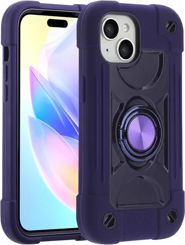 Vista 12 de MARKILL Funda compatible con iPhone 14 Pro de 6.1 pulgadas con soporte de anillo integrado, protección contra caídas de grado militar, carcasa Palta