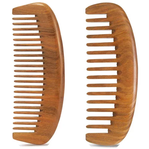 Vista 10 de Paquete de 2 peines de madera, peines para el cabello