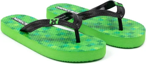 Vista 3 de Minecraft Creeper Flip Flops Sandals Kids Green Game Summer Shoes Sliders
