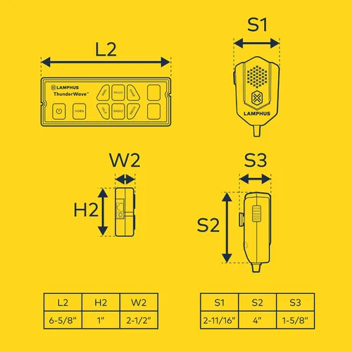 Vista 8 de ThunderWave Amplificador de sirena de policía de emergencia de 150 W [control remoto] [2 interruptores de 15 A] [bocina de aire manos libres]