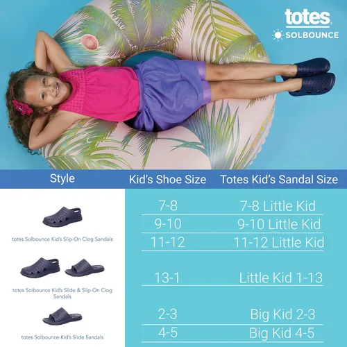 Vista 2 de totes Solbounce Kids Slip-On Clog Sandals Breathable Upper With All-Day Support And A Soft Lightweight Textured Footbed