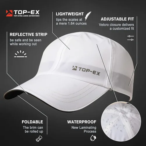 Vista 3 de TOP-EX Oversize XL XXL XXXL Baseball Cap Waterproof Running Hat for Extra Large Heads Men