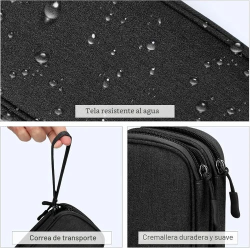 Vista 4 de FYY Organizador electrónico, organizador de cables de viaje, bolsa organizadora de cables electrónicos, funda de transporte, portátil, impermeable