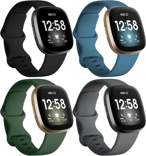 Vista 9 de Dirrelo Bandas compatibles con Fitbit Sense/Versa 3 / Versa 4 / Sense 2, correa deportiva de TPU suave, pulsera de repuesto para mujeres y hombres A