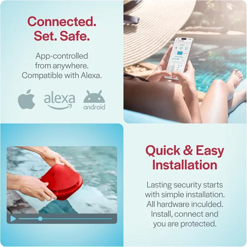Vista 3 de Sistema Multi BCONE® Alarma de piscina de Lifebuoy® Alarma flotante para piscina certificada ASTM F2208 Alarmas de seguridad para piscina fuerte