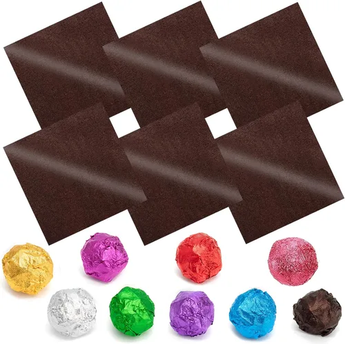 Vista 8 de Envolturas de caramelo de papel de aluminio – Papel de regalo de chocolate, 300 piezas, envoltorio de barra de chocolate casera, embalaje
