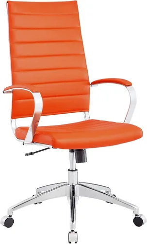 Vista 15 de LexMod Jive silla de oficina ejecutiva acanalada respaldo alto, Vinilo, Negro