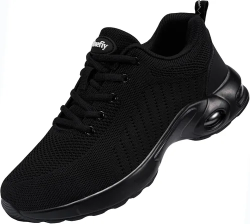 Vista 7 de Tinefiy Steel Toe Shoes for Women Lightweight Safety Shoes Air Cushion Comfortable Slip Resistant Indestructible Womens Puncture Proof Work Sneakers