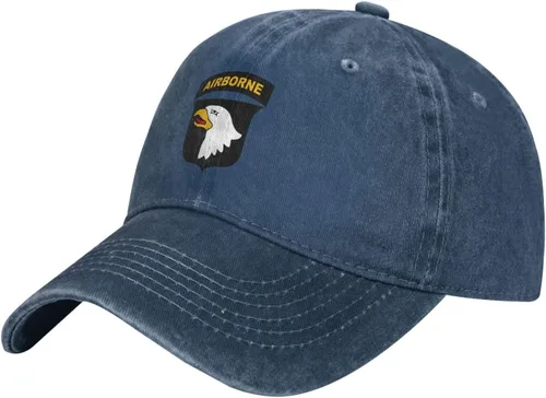 Vista 12 de US 101st Airborne Division Patch Pattern Printing Gorra de béisbol para hombres Mujeres Sombrero de papá Gorra ajustable Negro