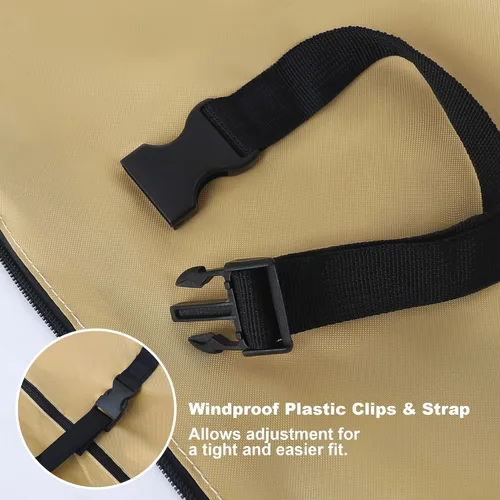 Vista 5 de Cubierta para sombrilla de patio, fundas impermeables para sombrilla de 7 a 9 pies, para exteriores, con varilla de empuje, beige