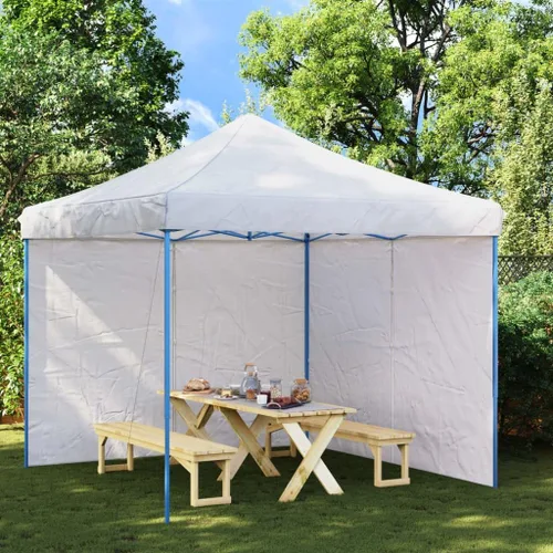 Vista 2 de vidaXL 2 carpa de fiesta con cremallera resistente a la intemperie, al aire libre, jardín, boda, toldo de marquesina, PE blanco