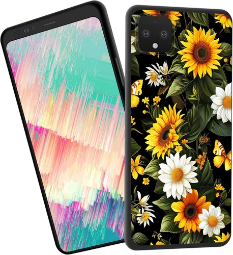 Vista 108 de Funda delgada para Google Pixel 4 XL, funda delgada de silicona de TPU suave a prueba de golpes para Google Pixel 4 XL, cruz negra