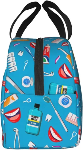 Vista 2 de Lonchera para dentistas, higienista dental, bolsa de almuerzo linda, bolsa de almuerzo aislada, para mujeres, hombres, trabajo, campamento, viajes