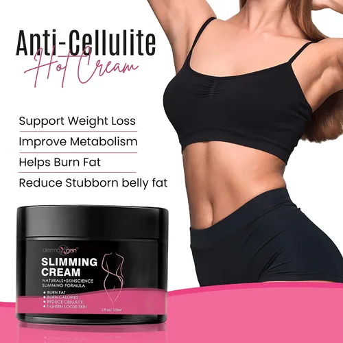 Vista 3 de Crema adelgazante para reafirmar el vientre, el vientre y la cintura, crema anticelulítica 100% natural con ingredientes orgánicos, fórmula natural