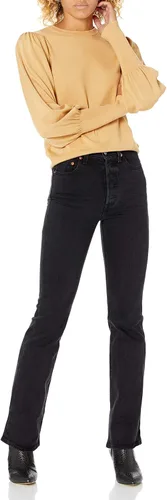 Vista 3 de The Drop Vivienne - Suéter de cuello redondo con hombros acolchados para mujer