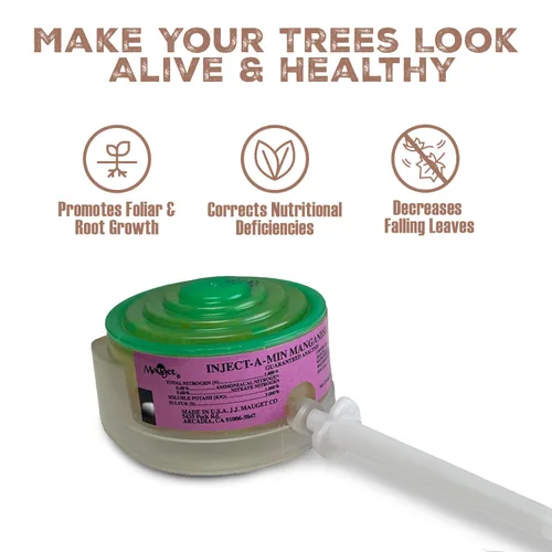 Vista 4 de Mauget Inject-A-Min Manganeso 0.2 fl oz, Inyector de árbol, Fertilizante, 24 Caps