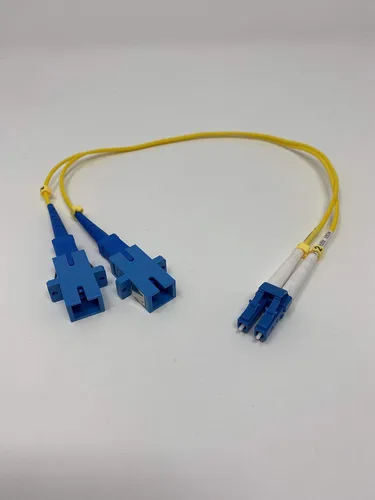 Vista 3 de Cable adaptador de fibra óptica de 1 pie LC (macho) a SC (hembra) monomodo 9/125 dúplex