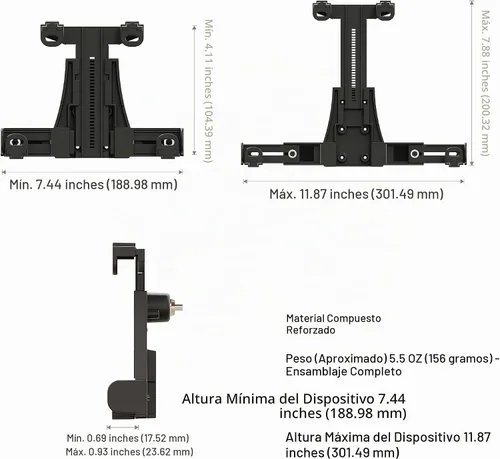 Vista 8 de ARKON Mounts - Soporte para tableta con bloqueo de montacargas con brazo de eje de 8.5 pulgadas, flexibilidad ajustable, instalación sin esfuerzo