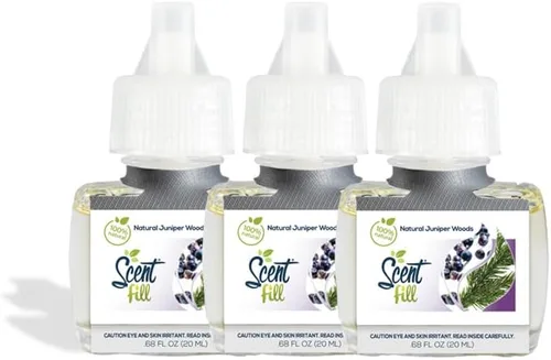 Vista 8 de Scent Fill Ambientador 100% natural de cereza y almendra con enchufe, recambios de aceite perfumado, 3 recambios
