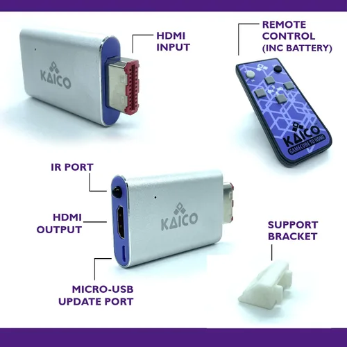 Vista 2 de Gamecube - Cable adaptador HDMI para Nintendo Gamecube que ejecuta el software GCVideo. Soporta duplicación de líneas 2X e incluye control remoto.