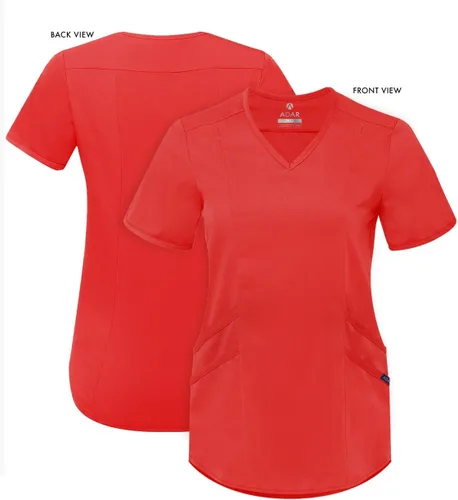 Vista 5 de Adar Pro Scrubs para mujer - Moderno cuello en V Manzana