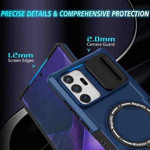 Vista 7 de Funda magnética para Samsung Galaxy Note 20 Ultra, soporte para teléfono, funda protectora mate a prueba de golpes, funda protectora para teléfono
