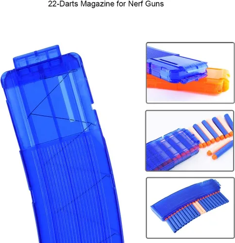 Vista 4 de pinzas para cartuchos de carga rápida, 4 unidades, 12 dardos para Nerf n-Strike Elite Blaster (naranja)