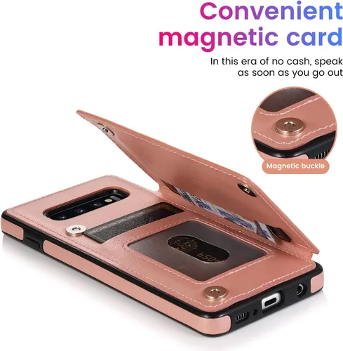 Vista 5 de Asuwish Funda compatible con Samsung Galaxy Note 8 y protector de pantalla de vidrio templado, con ranura para tarjetero, función atril, cartera