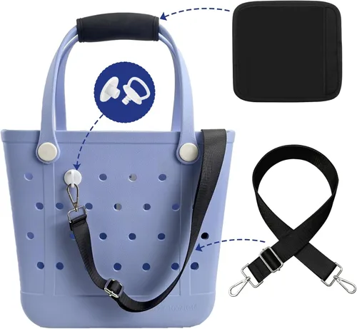 Vista 4 de Correa de hombro compatible con bolsa Bogg Funda de mango de neopreno personalizable Correas cruzadas ajustables largas para bolsas de playa