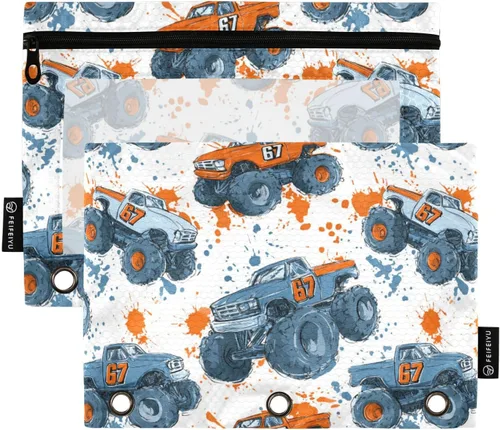 Vista 8 de SHJI Bolsas para carpetas, estuche para lápices Star Galaxy para carpetas de 3 anillas, paquete de 2 bolsas transparentes con cremallera
