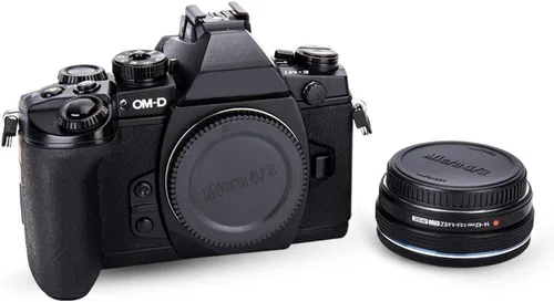 Vista 4 de Paquete de 2 tapas de cuerpo de montaje micro 4/3 y cubierta de lente trasera para cámaras y lentes M4/3 Para Olympus OM-5 OM-5II OM-3 OM-1 OM-1II