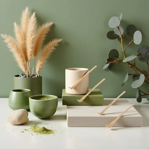 Vista 4 de 4 cucharadas de bambú de matcha, cuchara de bambú para matcha japonés, Chashaku, cuchara de té verde enganchada, utensilios de ceremonia de té