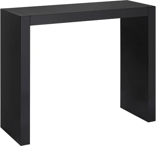 Vista 3 de Jessa - Mesa rectangular moderna minimalista negra brillante, 60 x 18 pulgadas, para espacios, sala de estar, cocina, dormitorio, mesita de noche