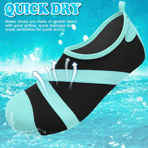 Vista 4 de VIFUUR Zapatos de agua para hombre y mujer, calcetines acuáticos de secado rápido para playa, natación, yoga, deportes al aire libre