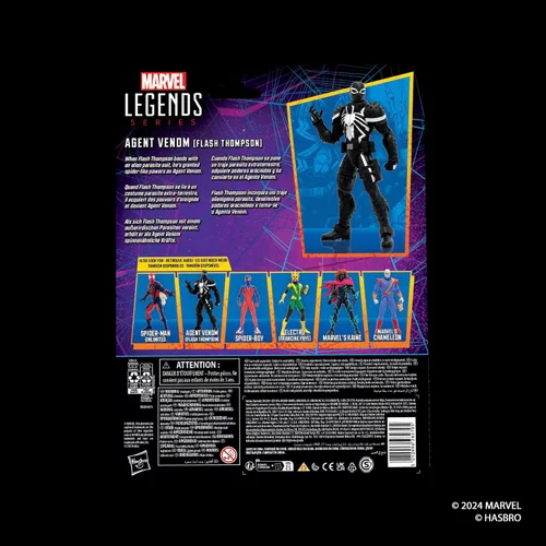 Vista 10 de Serie Marvel Legends Agente Venom (Flash Thompson), Figura de acción coleccionable de cómics retro a escala de 6 pulgadas