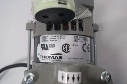 Vista 6 de Nuevo THOMAS 107CAB18 G Diafragma Compresor Bomba de Vacío 1/20HP D531671