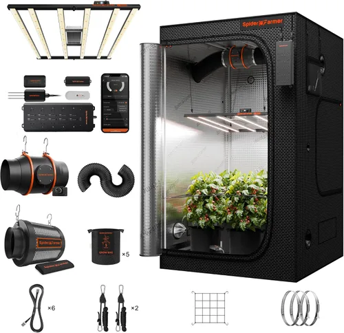 Vista 12 de Spider Farmer Kit completo de tienda de cultivo 2x4 SF2000 Samsung LM301H EVO y regulable Sistema completo de tienda de cultivo 24" x 47" x 71