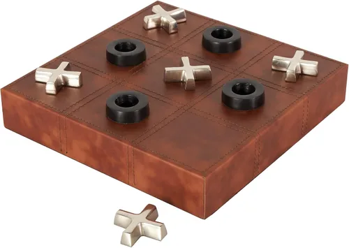 Vista 7 de Deco 79 Juego de ajedrez de madera para decoración del hogar, juego de mesa decorativo con piezas doradas y blancas, juego de mesa de 12 x 12 x 6