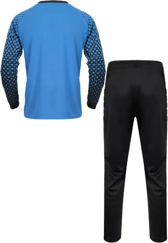 Vista 3 de TiaoBug Conjunto de camiseta y pantalones de fútbol acolchados para niños y niños, camisa de portero de manga larga, uniforme de entrenamiento