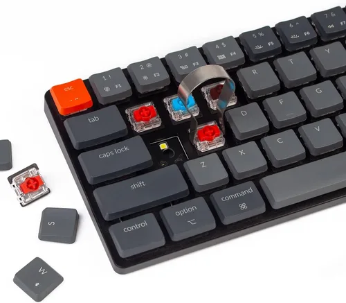 Vista 4 de Keychron K7 - Teclado mecánico ultra delgado con 65 de diseño 68 teclas inalámbrico Bluetoothcon cable interruptor Gateron marrón de bajo perfil