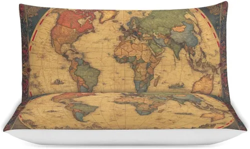Vista 3 de World - Juego de funda de edredón tamaño matrimonial, juego de funda de edredón supersuave de artes visuales, juego de ropa de cama de microfibra