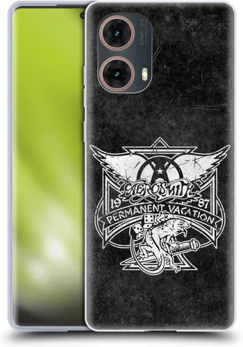 Vista 61 de Head Case Designs Officially Licensed Aerosmith 1987 Permanent Vacation Black and White Gel Case [Military Grade Protection] Compatible with Moto E7