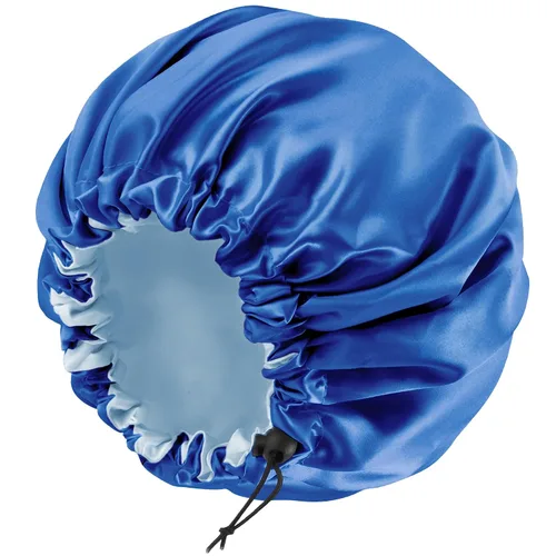 Vista 27 de Gorro de seda de satén para cabello rizado, gorro trenzado para dormir, para mujer, grande, doble capa ajustable (2 unidades, negro) Double Layer