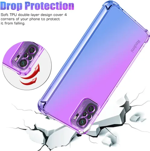 Vista 7 de Funda para Redmi Note 10 4G/Redmi Note 10S M2101K7BG Linda Caso Niñas Mujeres, Gradient Slim Anti Scratch Soft TPU Funda protectora a prueba